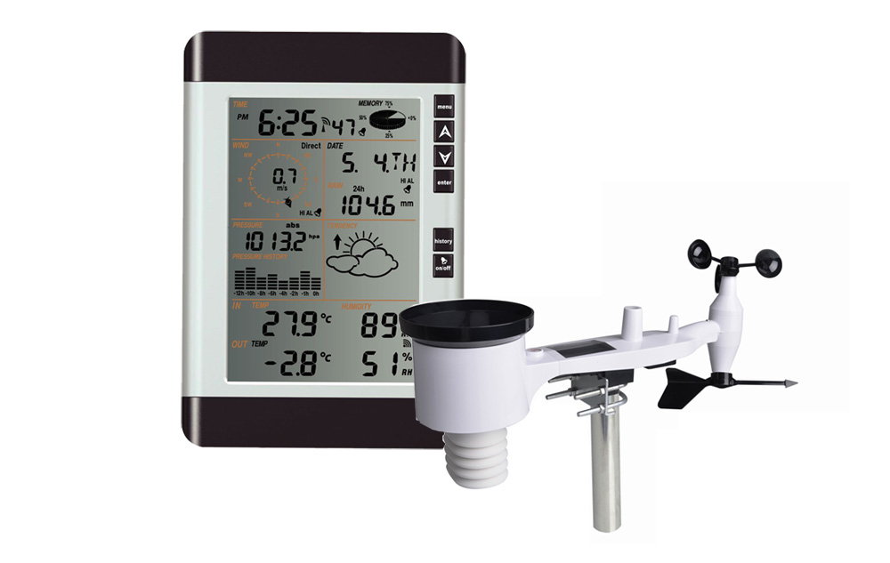 WS2080 Solar powered weather station with PC interface,with solar panel
